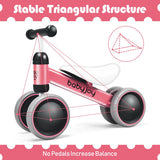 4 Wheels No-Pedal Baby Balance Bike-Pink