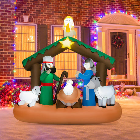 6 Feet Lighted Christmas Inflatable Nativity Scene Decoration