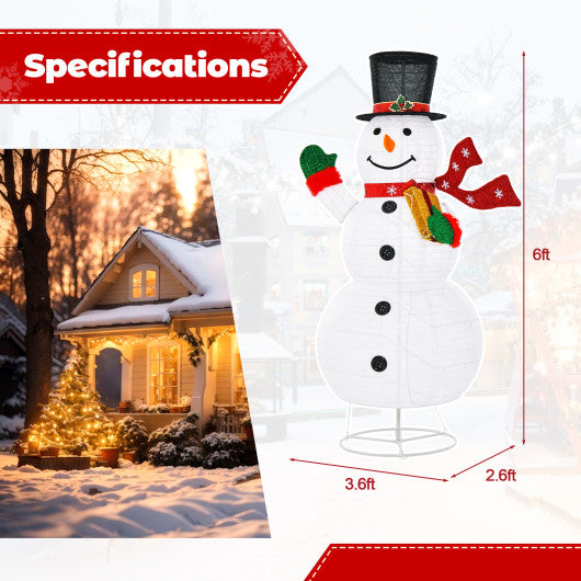 6 Feet Lighted Christmas Snowman with 180 Colorful LED Lights
