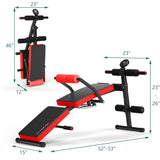 Adjustable Sit Up Bench with LCD Monitor-Red