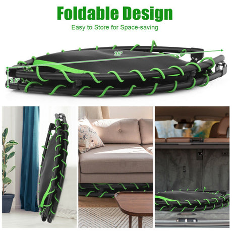 47 Inch Folding Trampoline with Safety Pad for Kids and Adults-Green