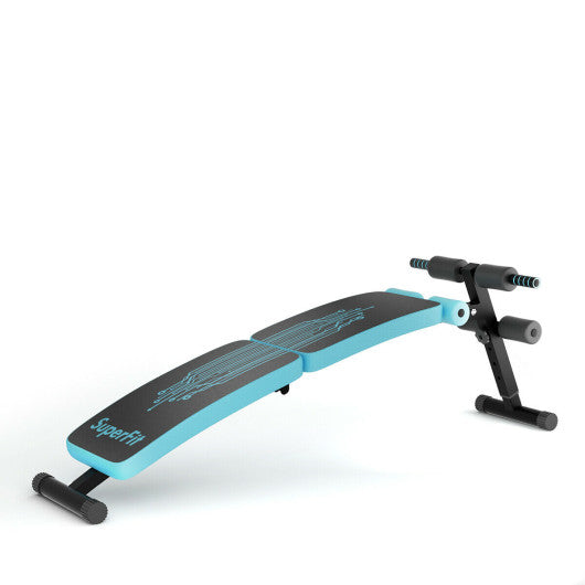 Abdominal Twister Trainer with Adjustable Height Exercise Bench-Blue