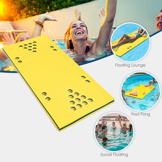 5.5 Feet x 35.5 inch 3-Layer Multi-Purpose Floating Beer Pong Table-Yellow