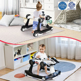 4-in-1 Foldable Activity Push Walker with Adjustable Height-White