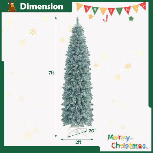 5 FT Pre-lit Artificial Christmas Tree with 343 Branch Tips and Multi-color LED Lights-7 ft