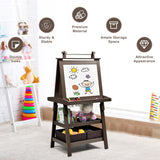 3 in 1 Double-Sided Storage Art Easel-Brown