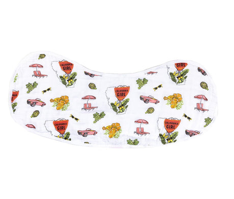 2-in-1 Burp Cloth and Bib: California Girl by Little Hometown - Aiden's Corner Baby & Toddler Clothes, Toys, Teethers, Feeding and Accesories