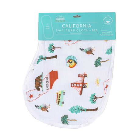 2-in-1 Burp Cloth and Bib: California Baby by Little Hometown - Aiden's Corner Baby & Toddler Clothes, Toys, Teethers, Feeding and Accesories