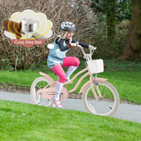 Children Bicycle with Front Handbrake and Rear Coaster Brake-Pink