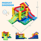 Inflatable Bounce Castle with Double Slides and 735W Blower
