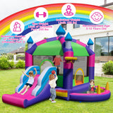 Inflatable Bounce Castle with Canopy Shade Cover and Slide