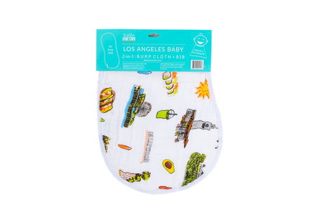 Baby Burp Cloth & Bib Combo: Los Angeles Baby by Little Hometown