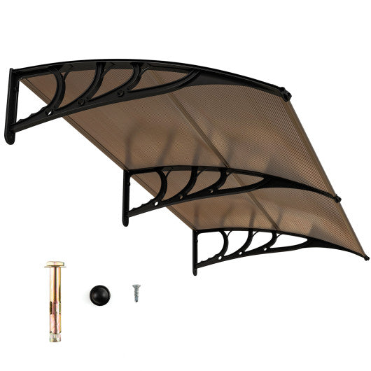 Outdoor Front Door Patio Overhang Awning for Sunlight Rain Snow Wind Protection-80 x 40 Inch