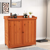 Outdoor Storage Cabinet with Removable Shelf and 4 Universal Wheels