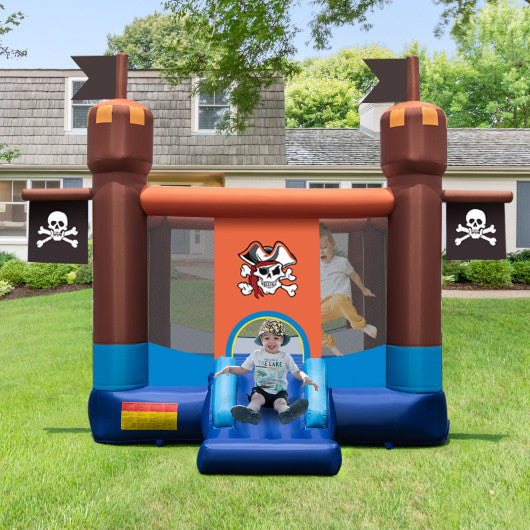 Pirate-Themed Inflatable Bounce Castle with Large Bounce Area without Blower