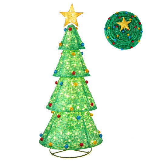 Pop-Up Christmas Tree with 200 Warm White LED Lights for Indoors & Outdoors
