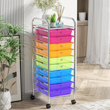10 Drawer Rolling Storage Cart Organizer-Color