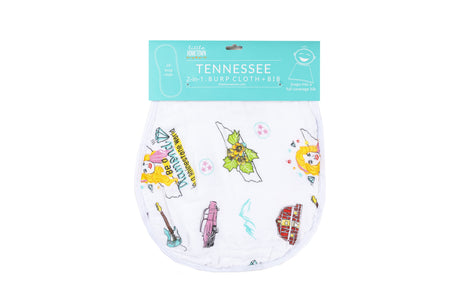 2-in-1 Burp Cloth and Bib:  Tennessee Baby (Floral) by Little Hometown - Aiden's Corner Baby & Toddler Clothes, Toys, Teethers, Feeding and Accesories