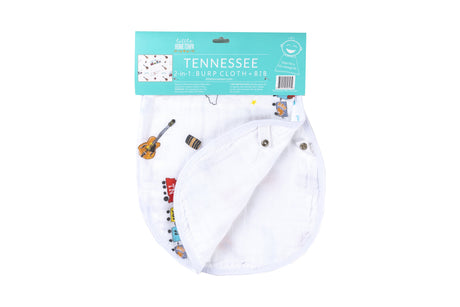 2-in-1 Burp Cloth and Bib:  Tennessee Baby by Little Hometown - Aiden's Corner Baby & Toddler Clothes, Toys, Teethers, Feeding and Accesories