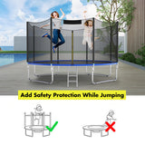 Trampoline Replacement Protection Enclosure Net with Zipper-14ft