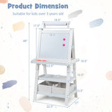 3-in-1 Double-Sided Storage Art Easel-White