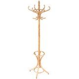 Wood Standing Hat Coat Rack with Umbrella Stand-Natural