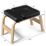 Yoga Headstand Wood Stool with PVC Pads-Black
