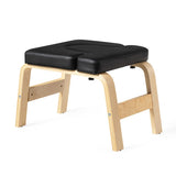 Yoga Headstand Wood Stool with PVC Pads-Black