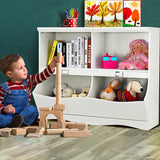 Kids Storage Unit Baby Toy Organizer Children Bookshelf Bookcase-White