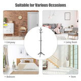 Entryway Height Adjustable Coat Stand with 9 Hooks-Gray