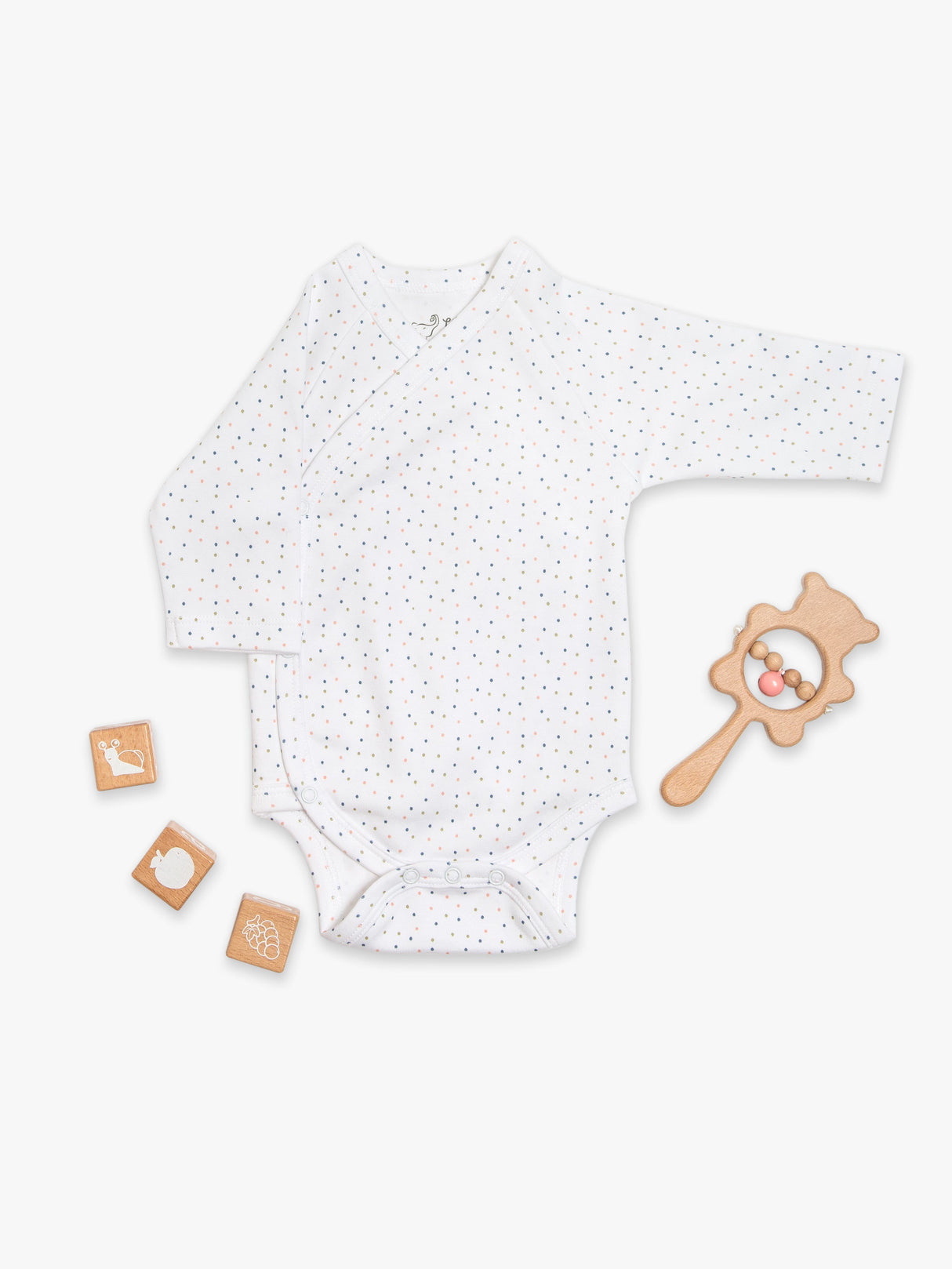 Organic Cotton Kimono Bodysuit - Polka dots by Little Moy
