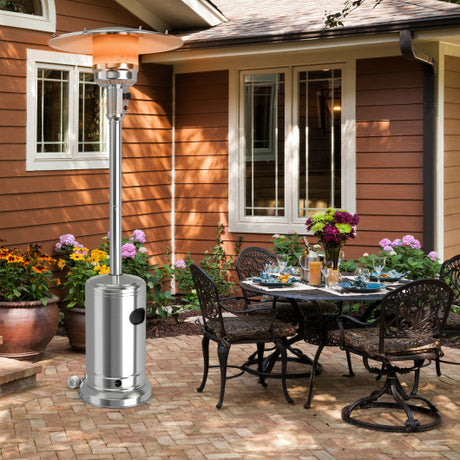 Garden Propane Standing LP Gas Steel Accessories Heater-Silver