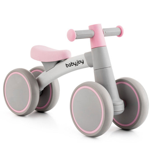 Baby Balance Bikes with 4 Wheels for 12-36 Months Toddler Mini Bike-Pink