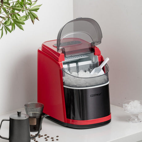 Countertop Ice Maker 26.5lbs/Day with Self-Cleaning Function and Flip Lid-Red