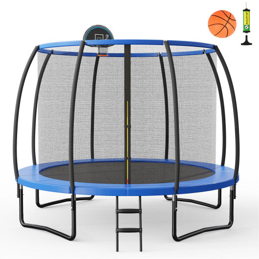 8/10 Feet Recreational Trampoline with Basketball Hoop-12 ft