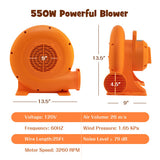 550W Air Blower (0.7HP) for Inflatables with 25 feet Wire and GFCI Plug