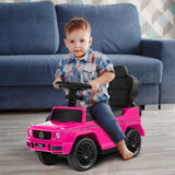 3-In-1 Ride on Push Car Mercedes Benz G350 Stroller Sliding Car with Canopy-Pink