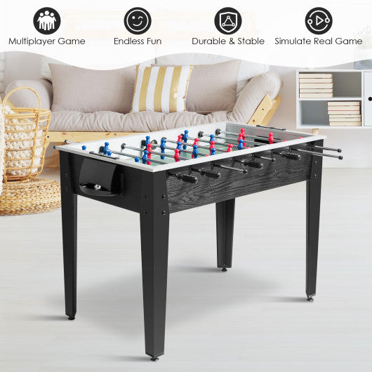 48" Competition Sized Home Recreation Wooden Foosball Table-Black