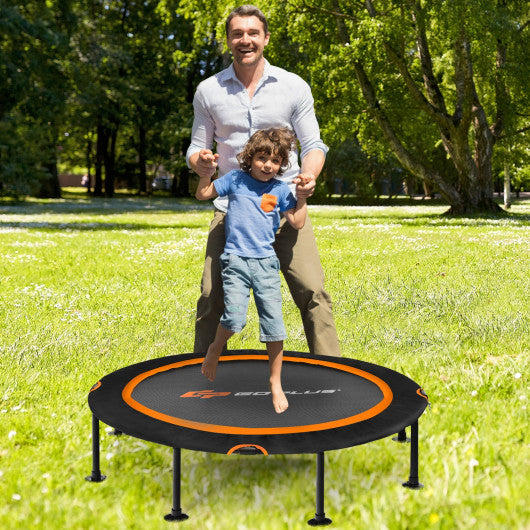 47 Inch Folding Trampoline with Safety Pad for Kids and Adults-Orange