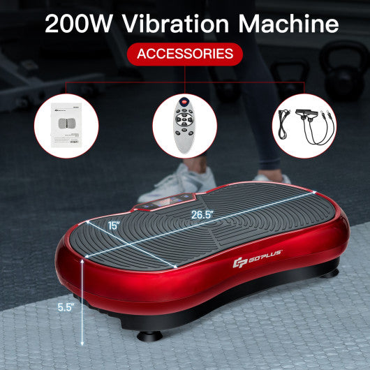 3D Vibration Plate Fitness Machine with Remote Control-Red