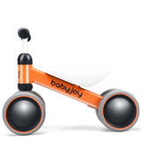 4 Wheels No-Pedal Baby Balance Bike-Orange