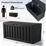 90 Gallon Outdoor Deck Storage Box with Built-In Wheel
