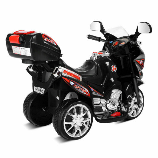 3 Wheel Kids 6V Battery Powered Electric Toy Motorcycle -Black