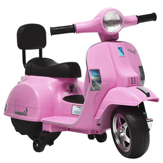 6V Kids Ride On Vespa Scooter Motorcycle for Toddler-Pink