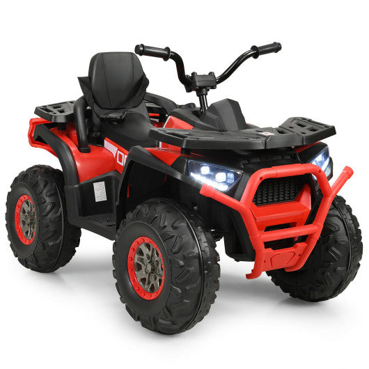 12 V Kids Electric 4-Wheeler ATV Quad with MP3 and LED Lights-Red