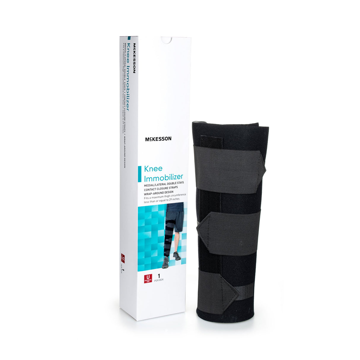 McKesson Knee Immobilizer, 12-Inch Length, One Size Fits Most