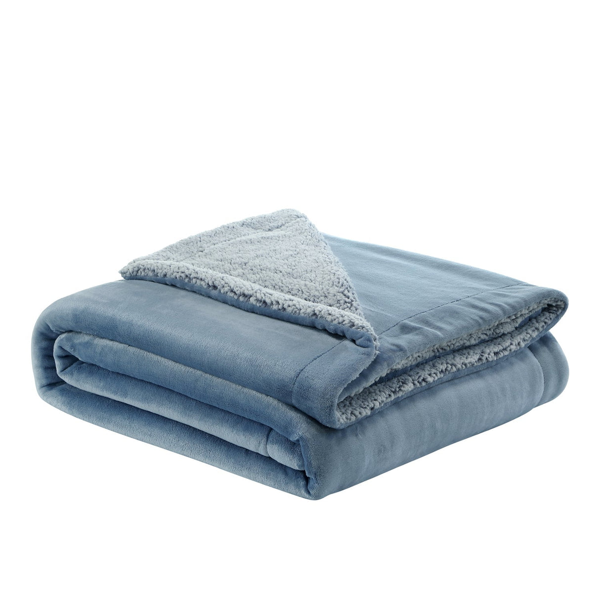 Zakary Flannel Reversible Heathered Sherpa Throw Blanket