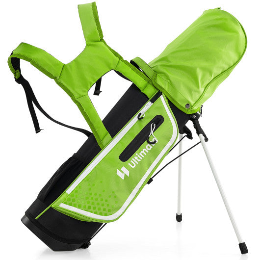 Junior Complete Golf Club Set Right Hand with Rain Hood for Kids-Green