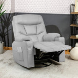 Massage Rocking Recliner Chair with Heat and Vibration-Gray