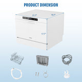 Compact Countertop Dishwasher with 6 Place Settings and 5 Washing Programs